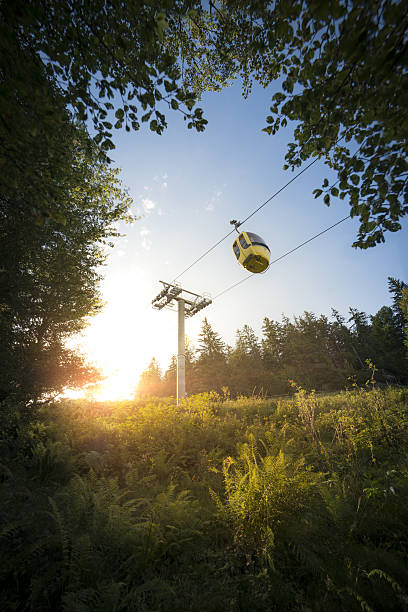 Cable railway landscape stock photo