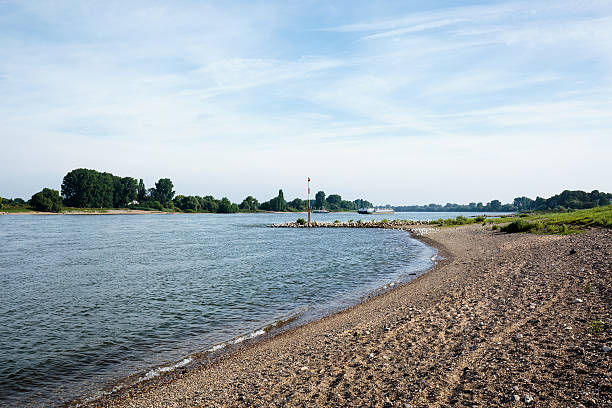 istock Bank path at River Rhine / Duesseldorf 590273948