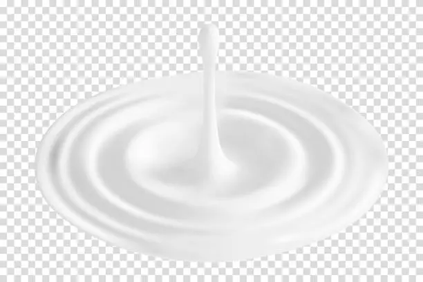 Vector illustration of Milk drop splashing and making ripple.