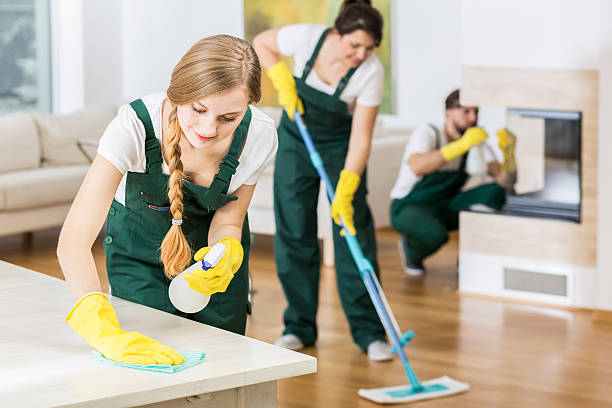 Nothing is better than team work Group of friends as a professional cleaners tiding up big apartment maid stock pictures, royalty-free photos & images