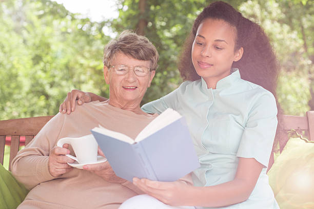 istock Senior and relax in garden 590278560