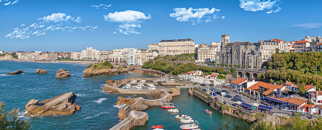 Panorama of port area in Biarritz, Aquitaine, France