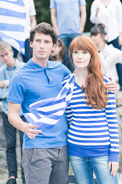 istock Greeks manifesting on the street 590281598