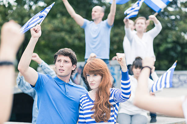 istock Greek protesting against European Union 590281640