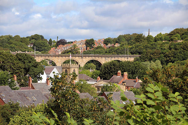 istock View of Durham Viaduct, rooftops and church 590286216