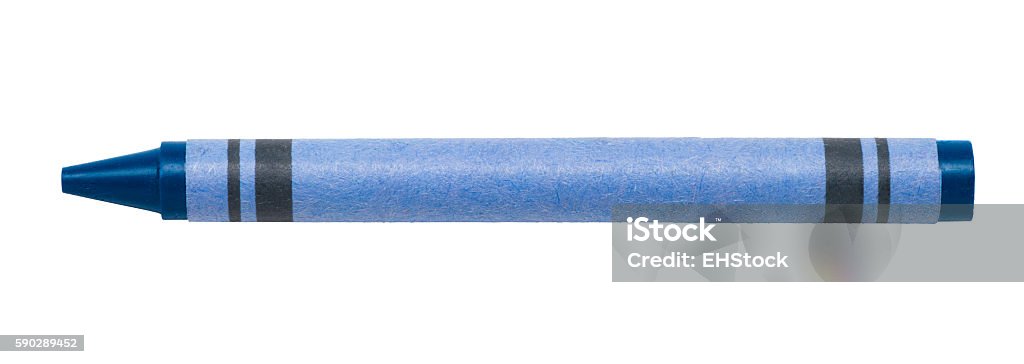 Blue Crayon Isolated on White Background Crayon Stock Photo