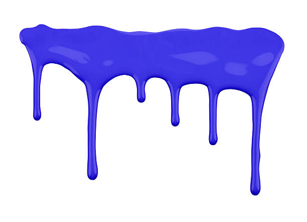 istock blue paint dripping isolated on white background 590289678