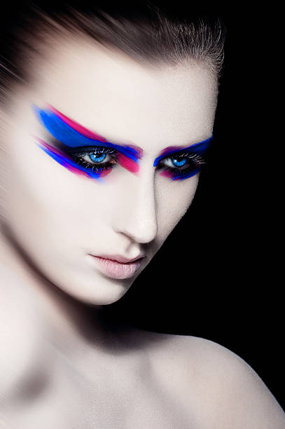 istock Beauty creative art makeup on black background 590291272