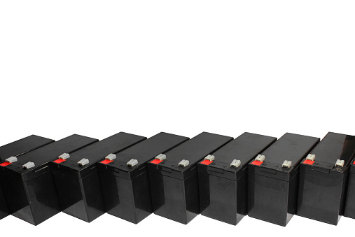 Sealed lead acid batteries isolated on white background
