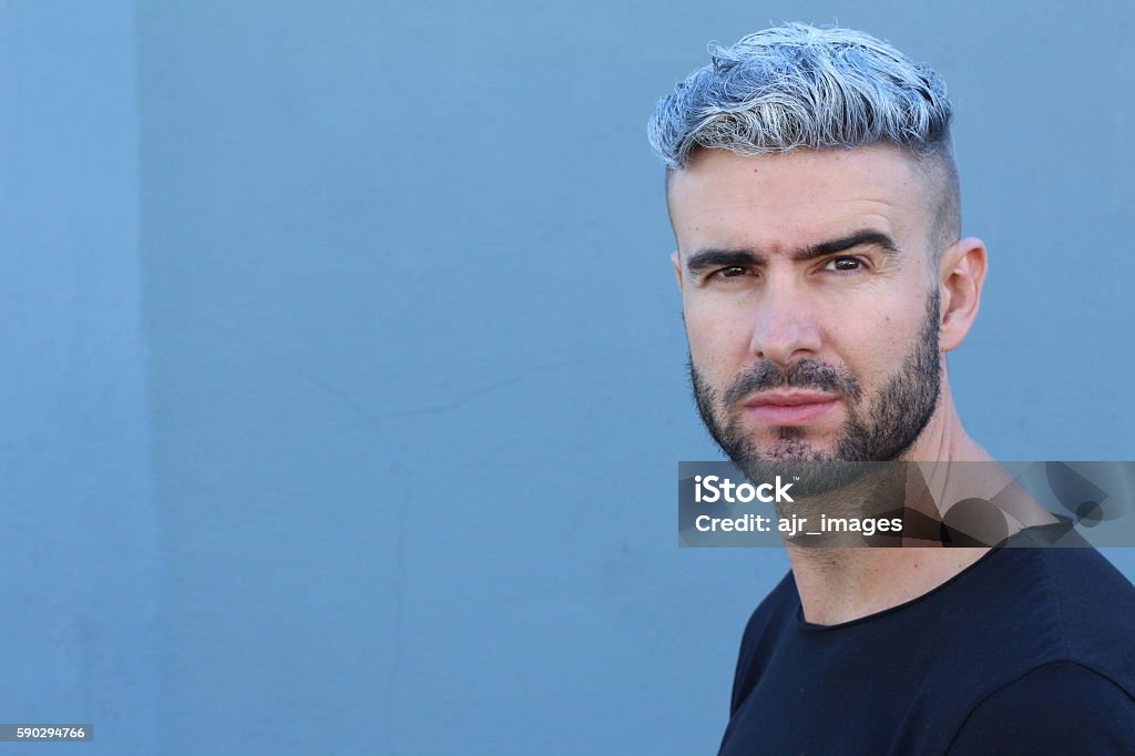 Beautiful Young Man With Dyed White Hair Stock Photo - Download Image Now -  Men, White Hair, Beard - iStock