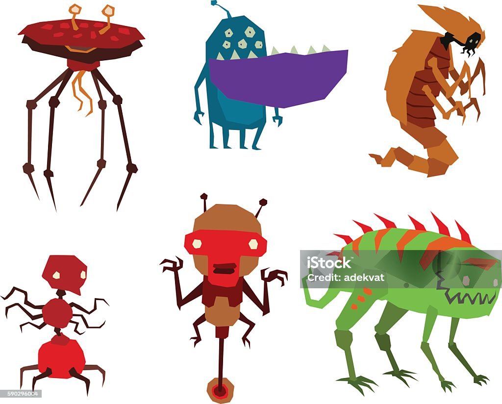 Alien Monster Vector Illustration Stock Illustration - Download Image ...