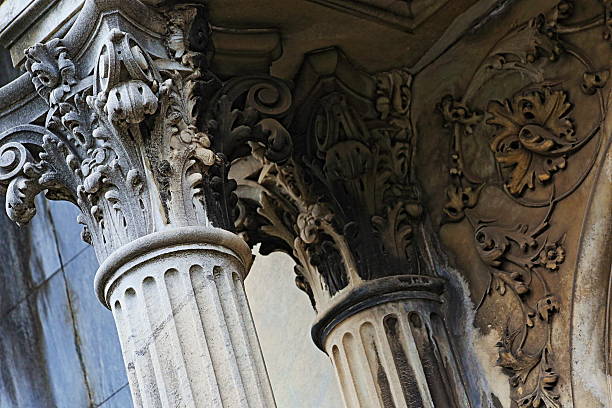 Corinthian greek architectural classical column facade building detail concept