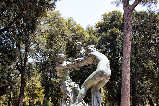 Sculpture at Villa Borghese garden in Rome