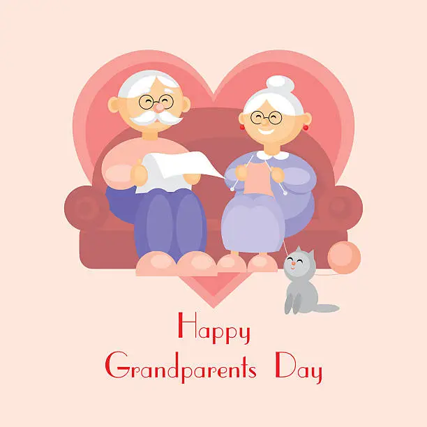 Vector illustration of grandparents day greeting