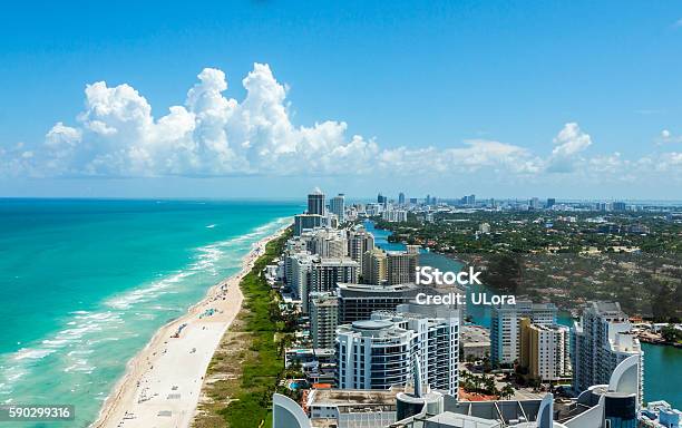 South Beach From Above Stock Photo - Download Image Now - Miami, Florida - US State, Beach