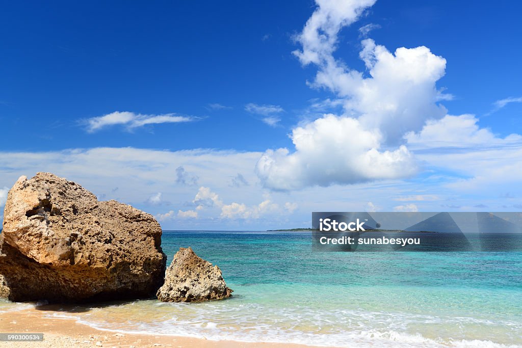 Beautiful beach in Okinawa - Royaltyfri Avkoppling Bildbanksbilder
