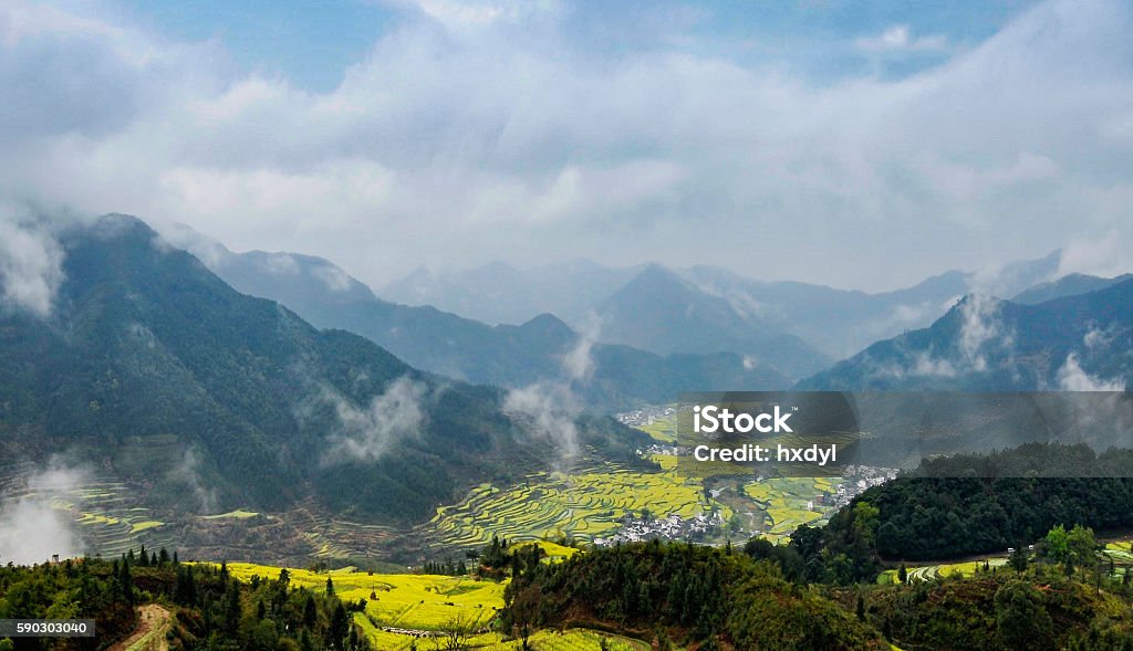 Rural landscape in wuyuan county, jiangxi province, china. Agriculture Stock Photo