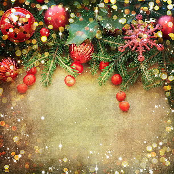 istock Christmas Retro Card border design 590303838