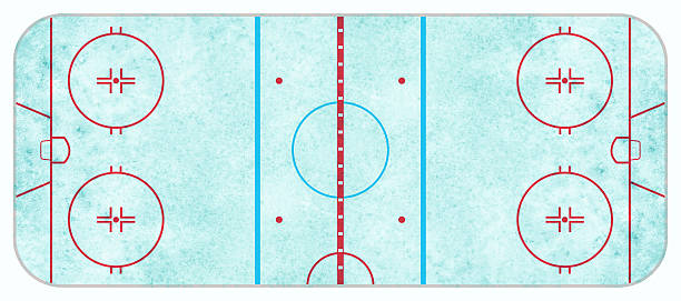 Aerial View of Textured Ice Hockey Rink stock photo