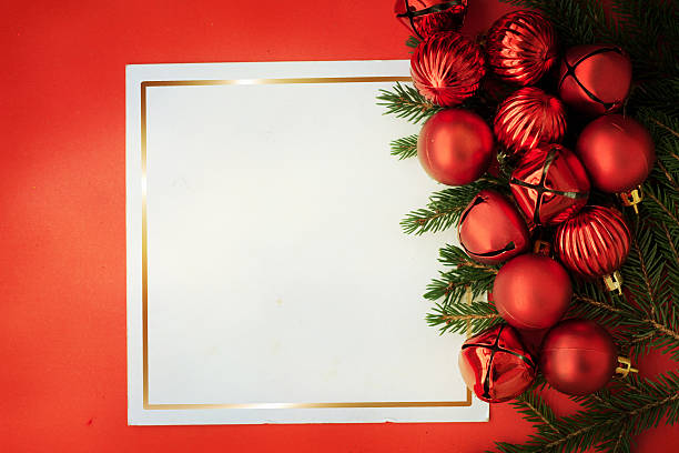 istock Christmas card with space and christmas decoration 590305294
