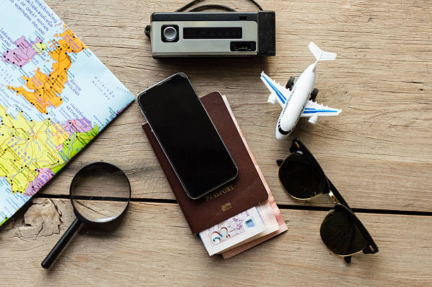 istock Go on an adventure! The map and the passport. 590305540