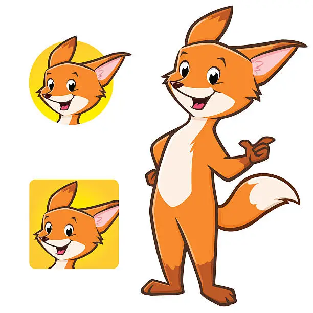Vector illustration of Cute Cartoon Fox
