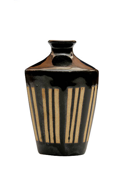 istock Black ceramic vase isolated on a white background. 590583946
