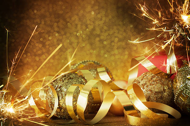 istock Christmas gift box with christmas balls 590584608