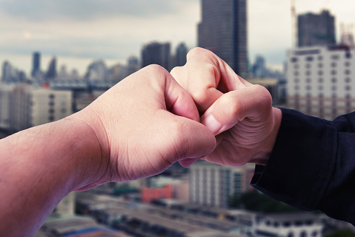 Handpunch Vs Punch Hand Fight Concept Stock Photo - Download Image Now - Adult ...