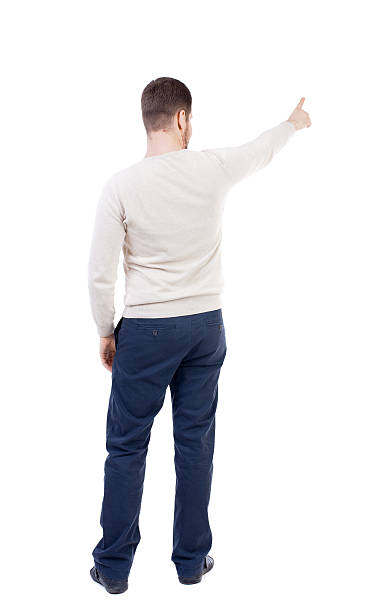 istock Back view of pointing business man. 590585892