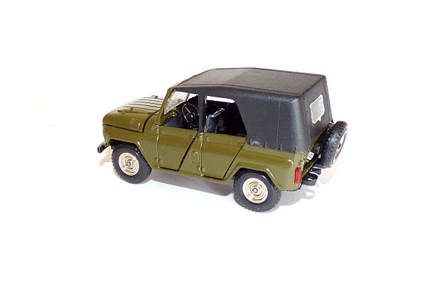 istock Offroad toy car on white background 590586640