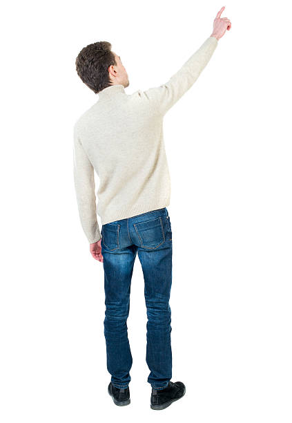 istock Back view of pointing business man. 590589494