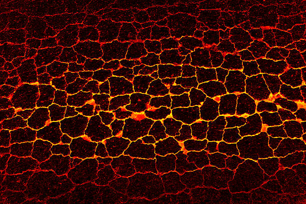istock Lava crack asphalt roads background. 590590408