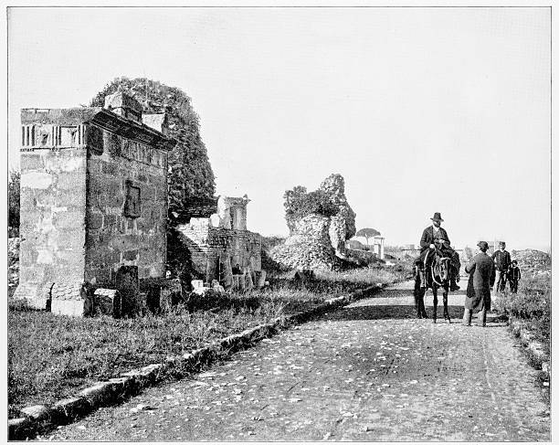 istock Appian Way in Italy in 1880s 590591572