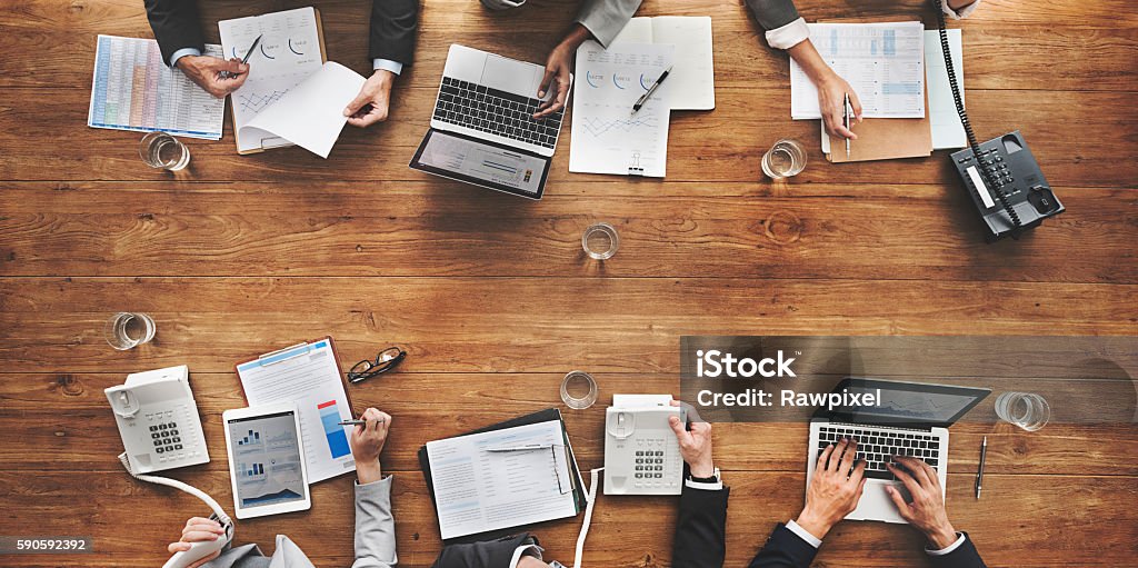 Business People Meeting Growth Success Target Economic Concept Table Stock Photo