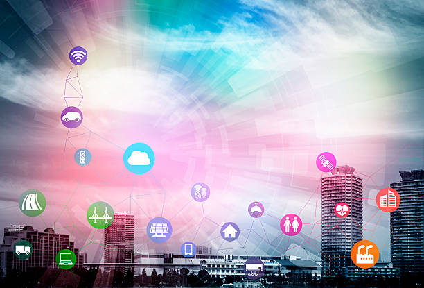 istock smart city and internet of things, various communication devices 590593434
