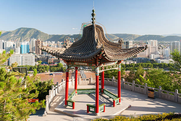 istock Pavilion in the Baitashan Park in Lanzhou (China) 590595754