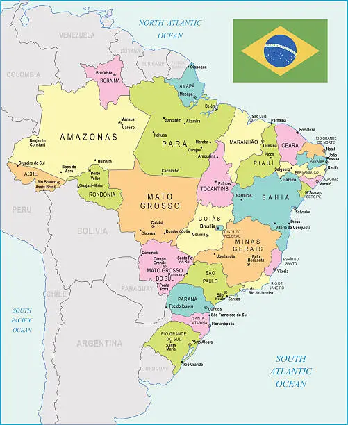 Vector illustration of Brazil Map - illustration