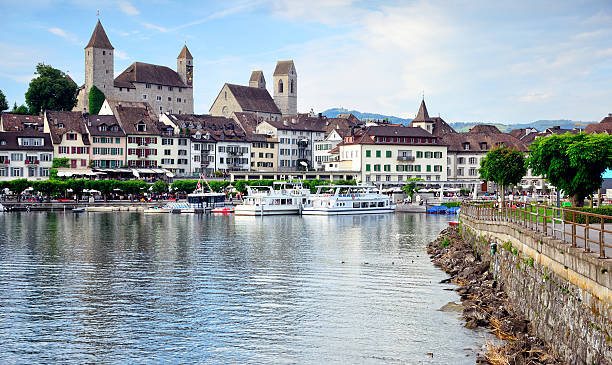 Rapperswil, Switzerland Rapperswil is a former municipality in Switzerland, located at the east side of the Lake Zurich rapperswil stock pictures, royalty-free photos & images