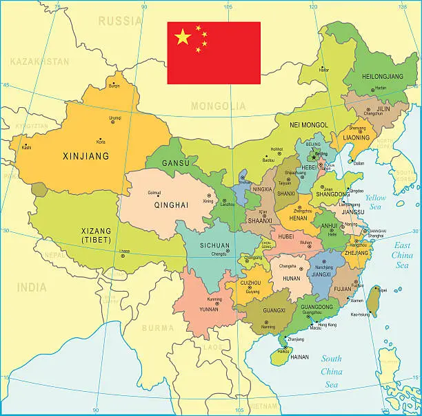 Vector illustration of China Map - illustration