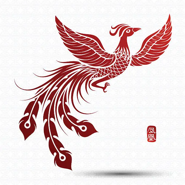 Vector illustration of Chinese phoenix