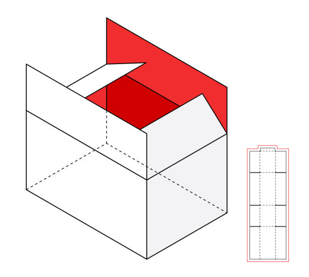 Simple vector box template Simple Open Cardboard vector box template. Cut-out blank cereal box clip art stock illustrations
