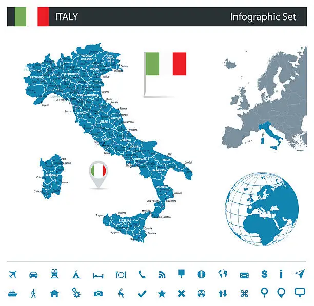 Vector illustration of Italy - infographic map - Illustration
