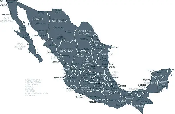 Vector illustration of Mexico Map