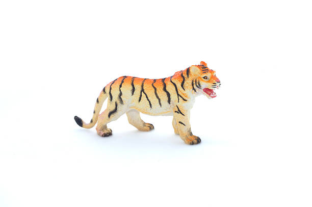 istock Toy tiger on a white background 590602054
