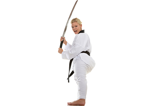 Martial artist with katana.