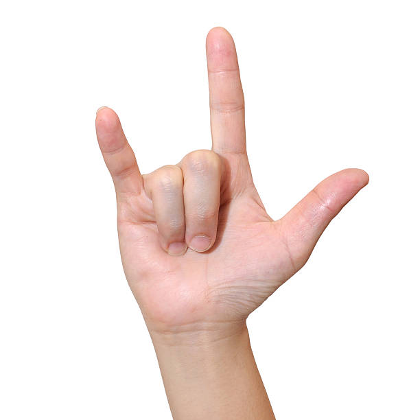 istock Middle woman hand signs isolate on white background, with clippi 590602758