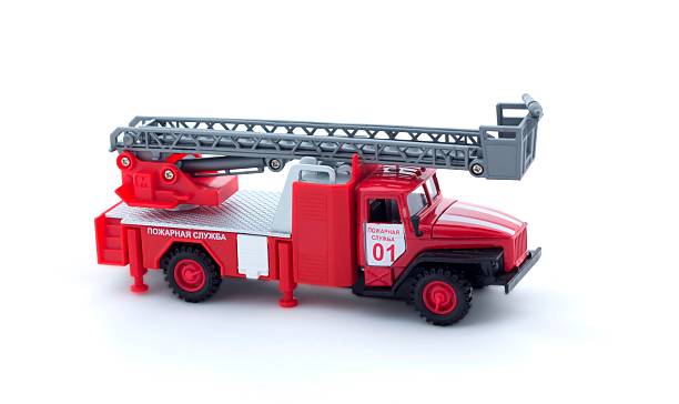 istock Toy fire truck on white background, isolated 590602902