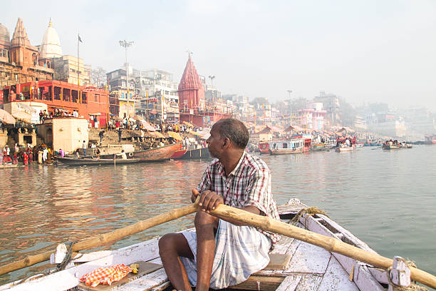 istock Boatman in Ganges, Varanasi. 590603382