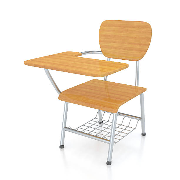istock Wooden school desk 590603818